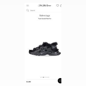 Balenciaga faux-fur, rubber and neoprene sandals! (RRP. $1090)